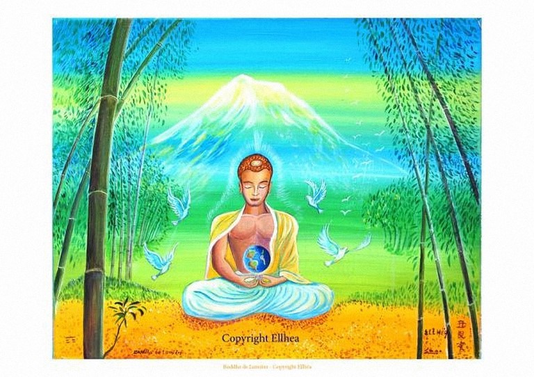 poster méditation Buddha de Lumière peinture Ellhea Zen-space-shop
