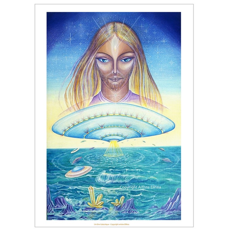 Un Etre Galactique l'Eveilleur reproduction de peinture de l'artiste Ellhëa