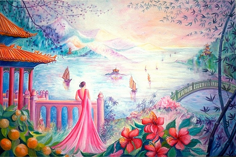 Poster feng-shui Rêve d'Amour - copyright peinture Ellhëa Poster feng-shui Rêve d'Amour - copyright peinture Ellhëa