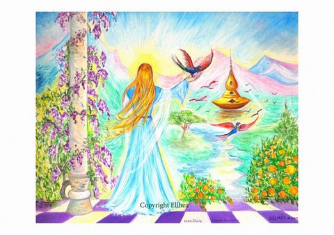 Poster Appel des Oiseaux peinture artiste Ellhëa