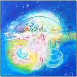 toile unique Ville d'Ailleurs peinture méditative pour décorer votre espace de méditation